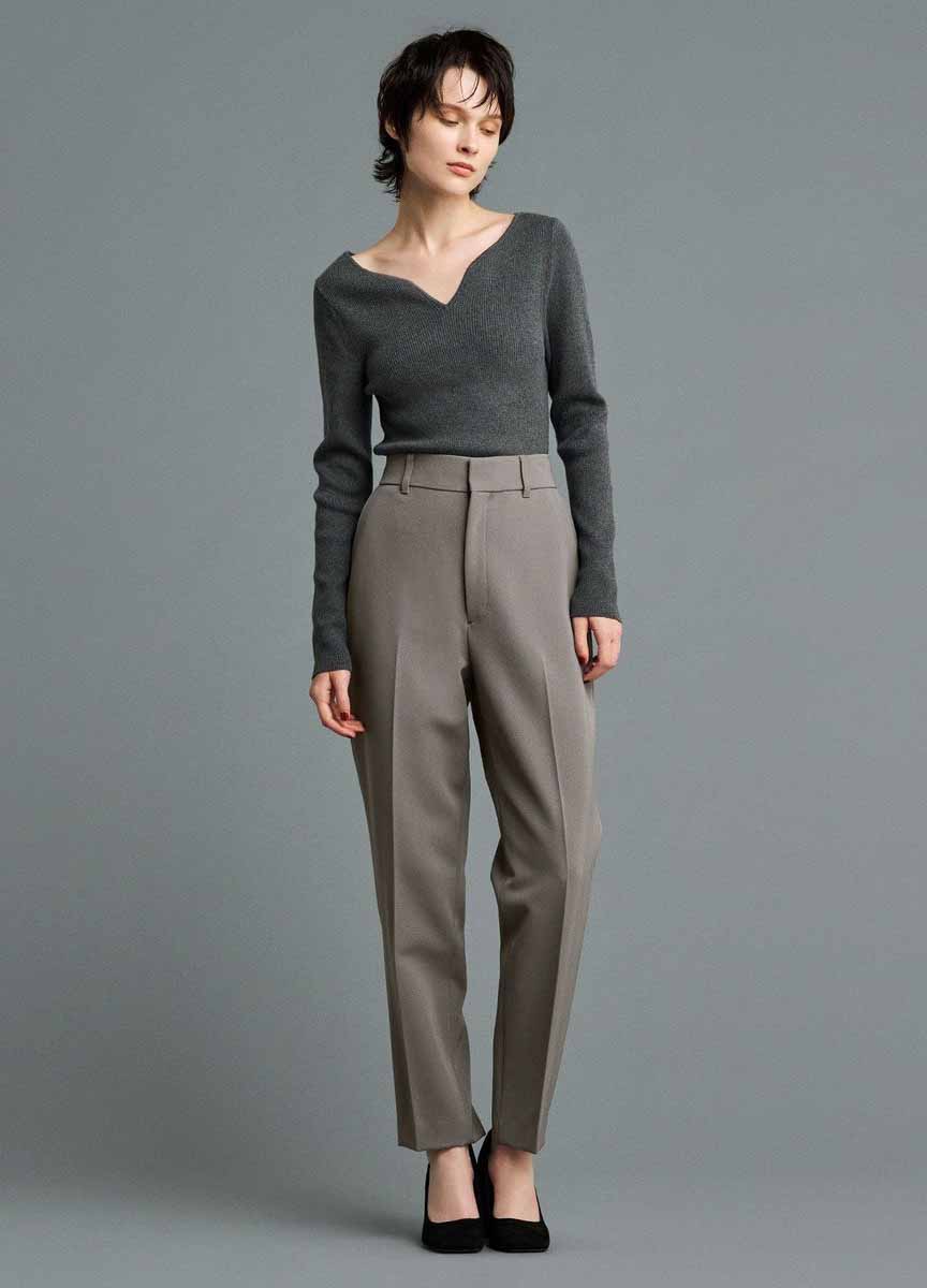 雙層編織斜紋錐形褲